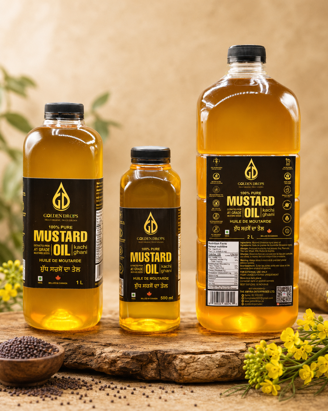Golden Drops cold-pressed oil range